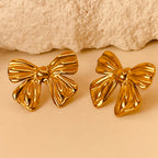 Bow Knot Electroplating Ear Studs