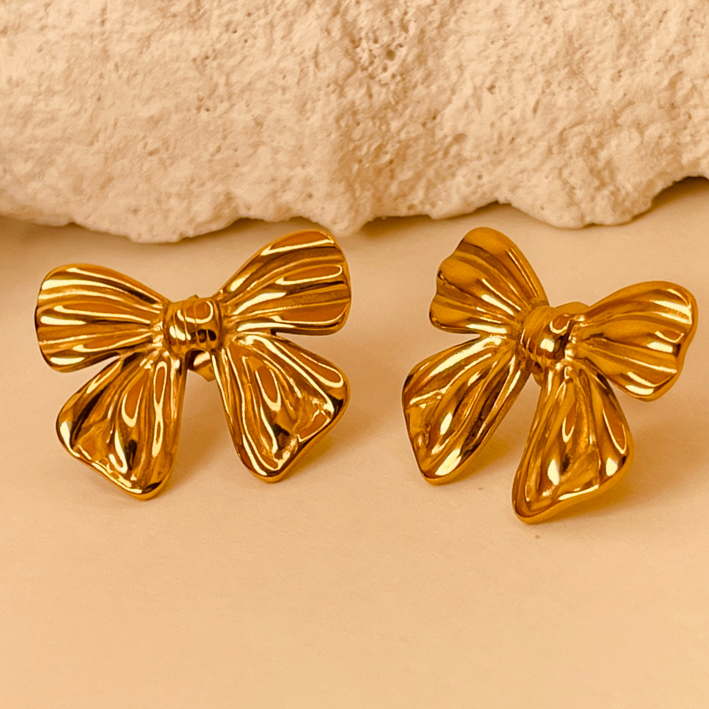 Bow Knot Electroplating Ear Studs