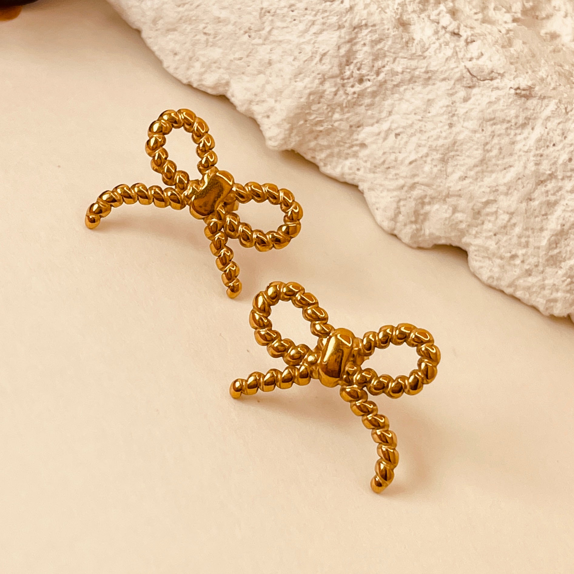Bow Knot-Dot Ear Studs