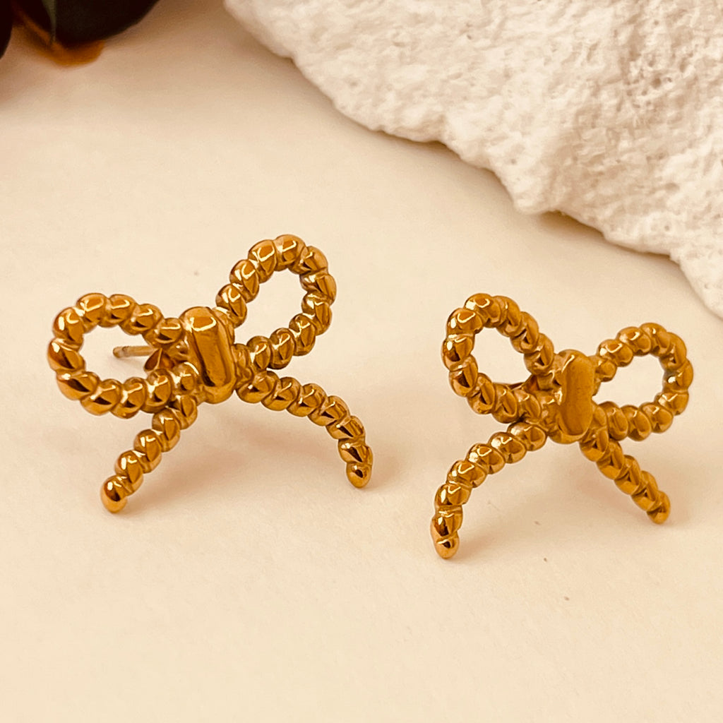 Bow Knot-Dot Ear Studs