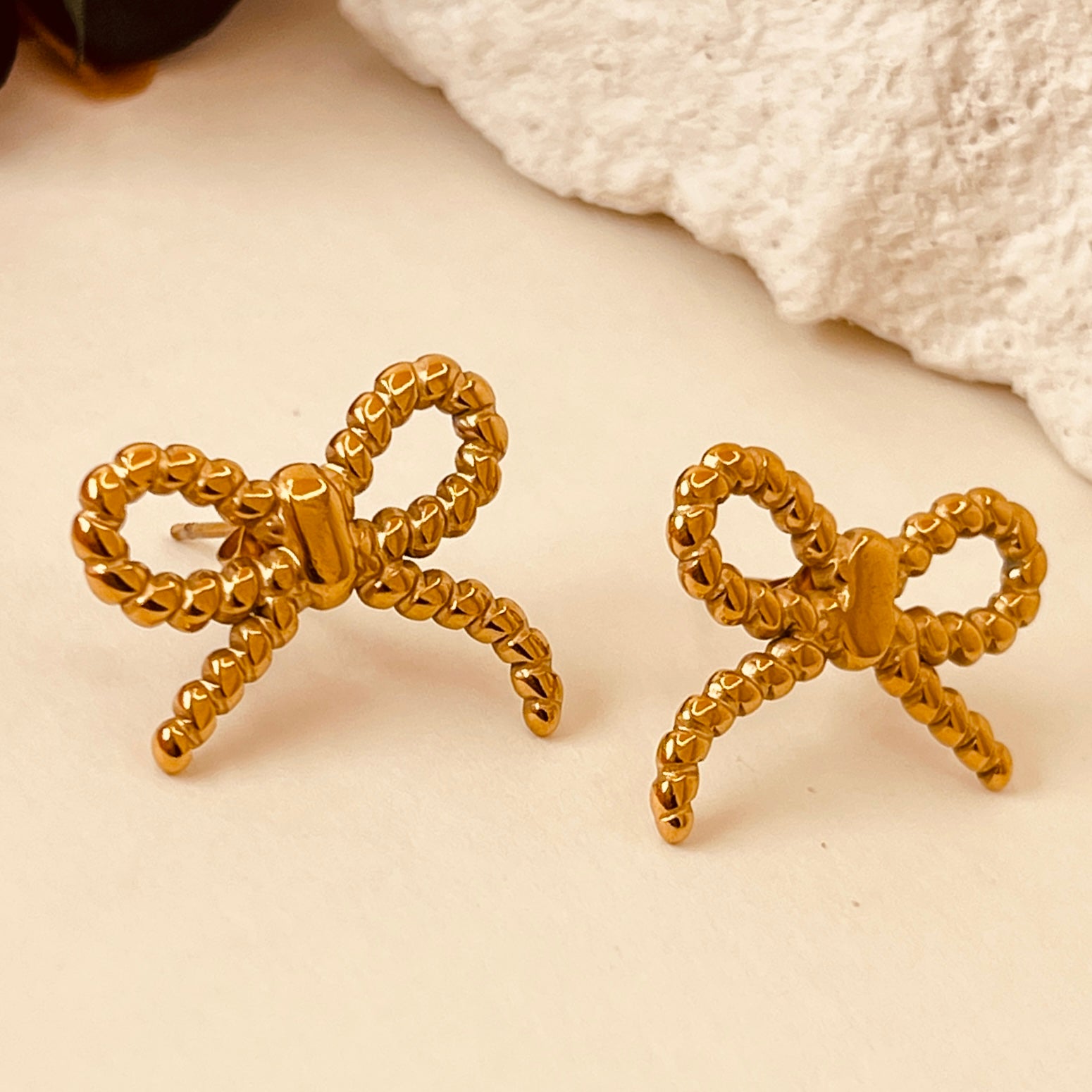 Bow Knot-Dot Ear Studs