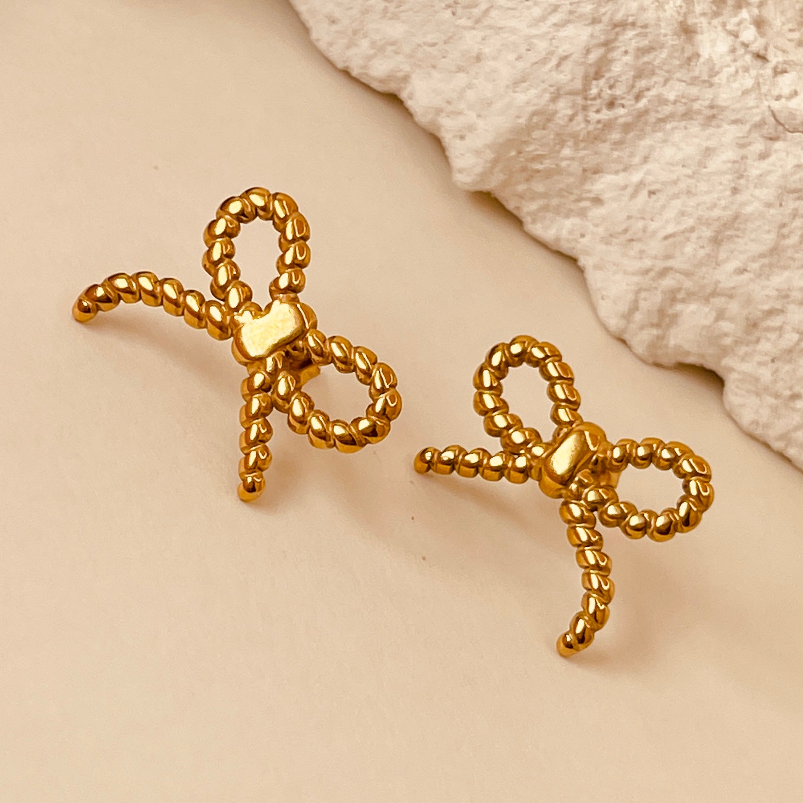 Bow Knot-Dot Ear Studs