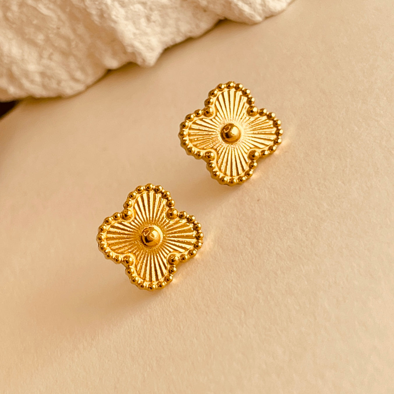 Flower 18K Gold Plating  Ear Studs