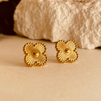 Flower 18K Gold Plating  Ear Studs