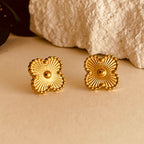 Flower 18K Gold Plating  Ear Studs