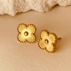 Flower 18K Gold Plating  Ear Studs