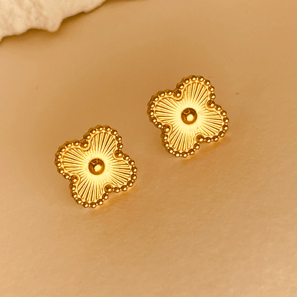 Flower 18K Gold Plating  Ear Studs