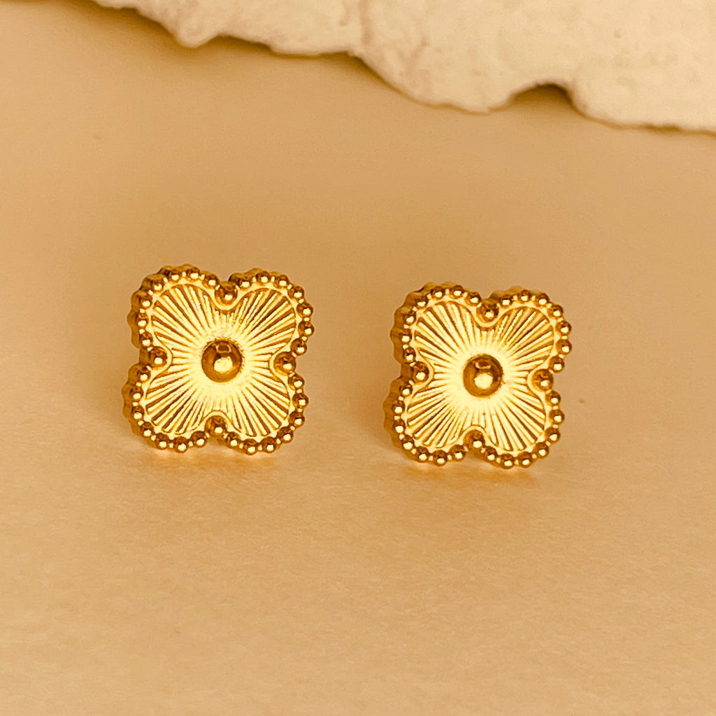 Flower 18K Gold Plating  Ear Studs
