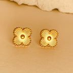 Flower 18K Gold Plating  Ear Studs