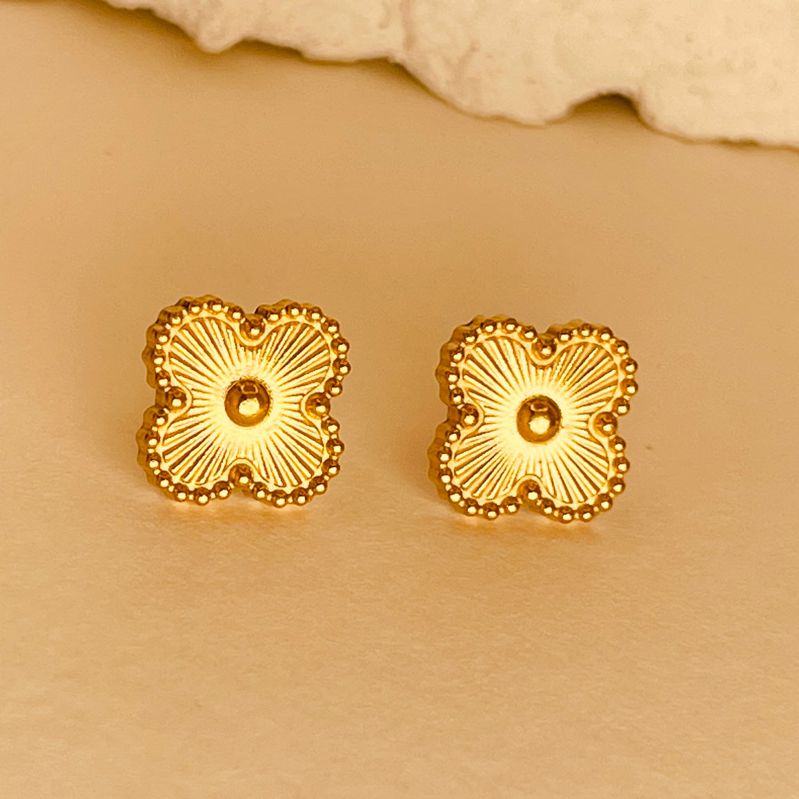 Flower 18K Gold Plating  Ear Studs