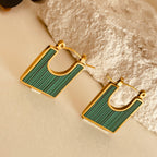 Cubic Green Earrings