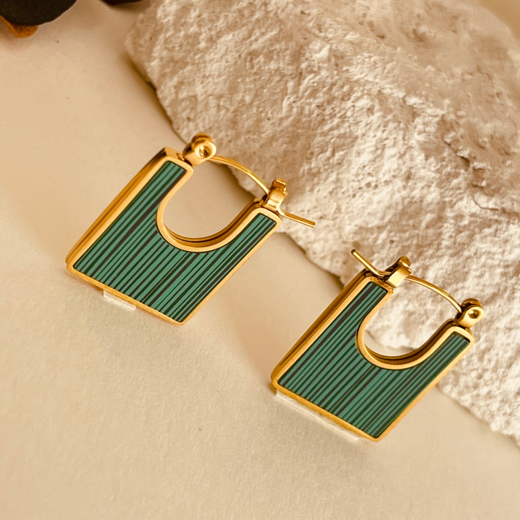 Cubic Green Earrings