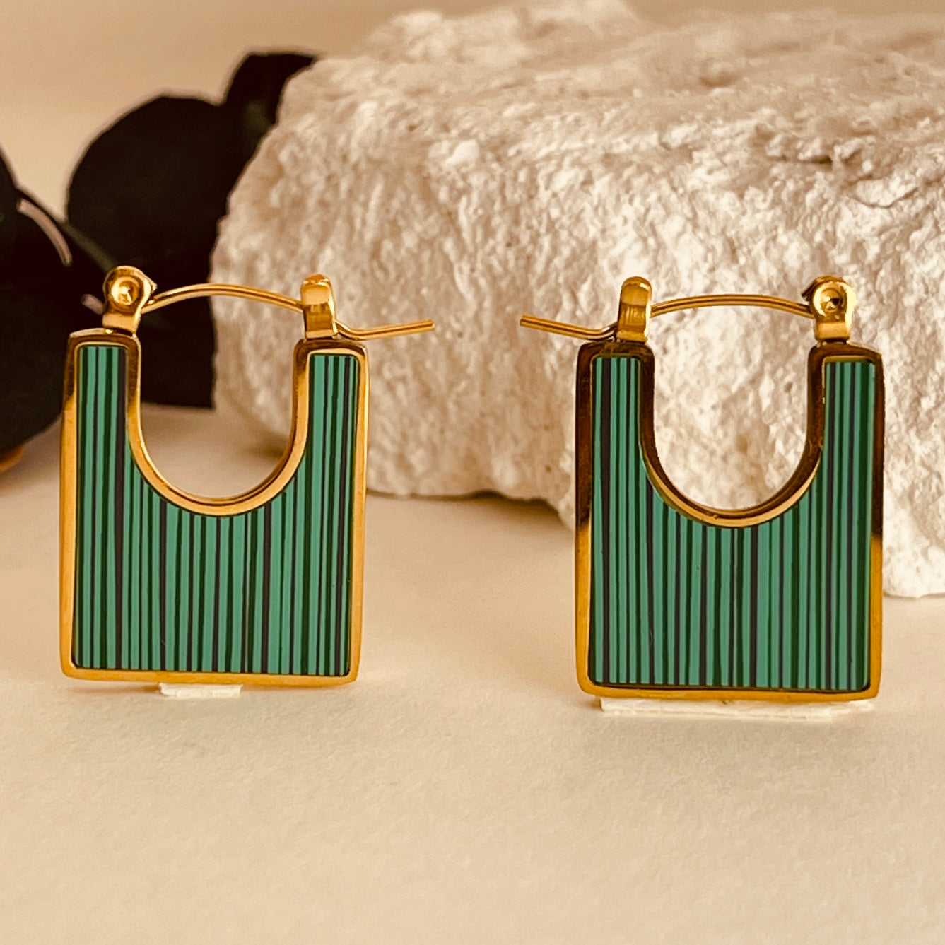 Cubic Green Earrings