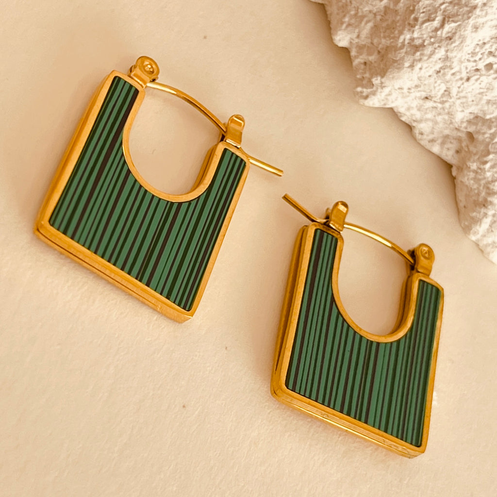 Cubic Green Earrings