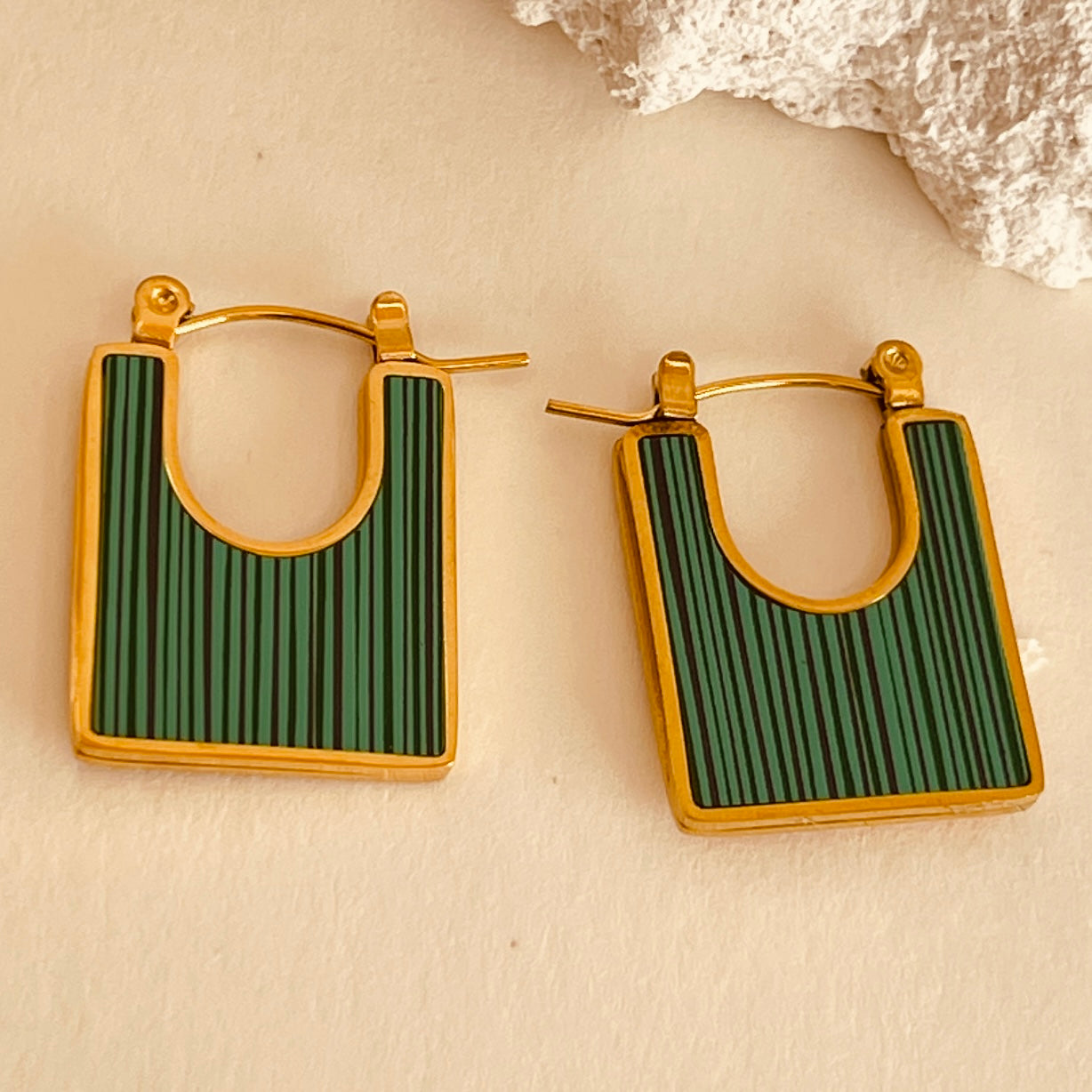 Cubic Green Earrings
