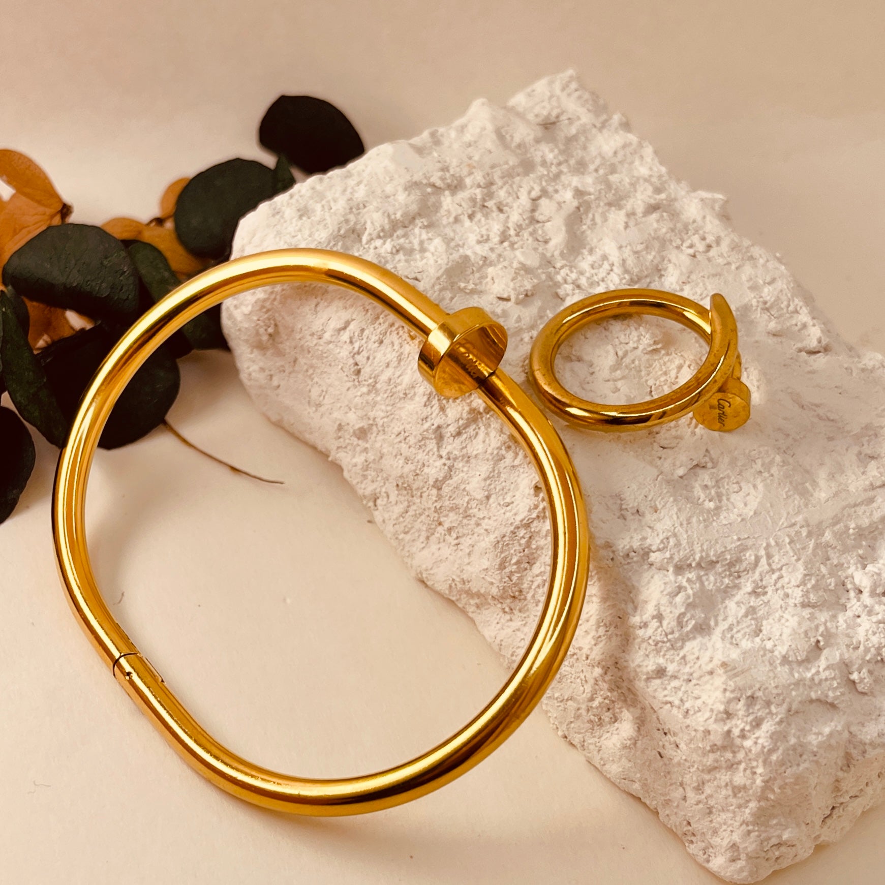 Nail-Style Stainless Steel Handcuff with Ring