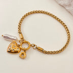 Heart Charm Pearl Bracelet