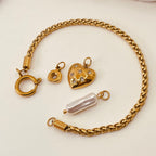 Heart Charm Pearl Bracelet