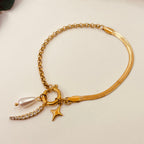 Cross Charm Pearl Bracelet