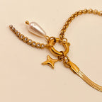 Cross Charm Pearl Bracelet