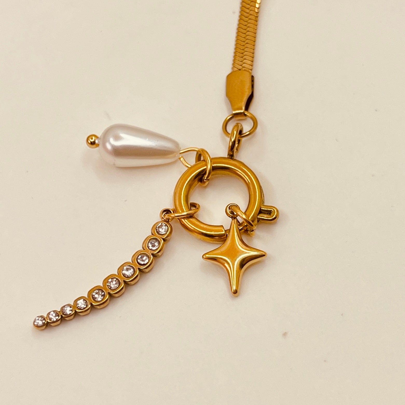 Cross Charm Pearl Bracelet