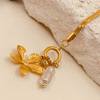 Flower Charm Pearl Bracelet