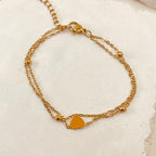 Layer beads Heart Bracelet 18K Gold