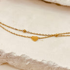 Layer beads Heart Bracelet 18K Gold