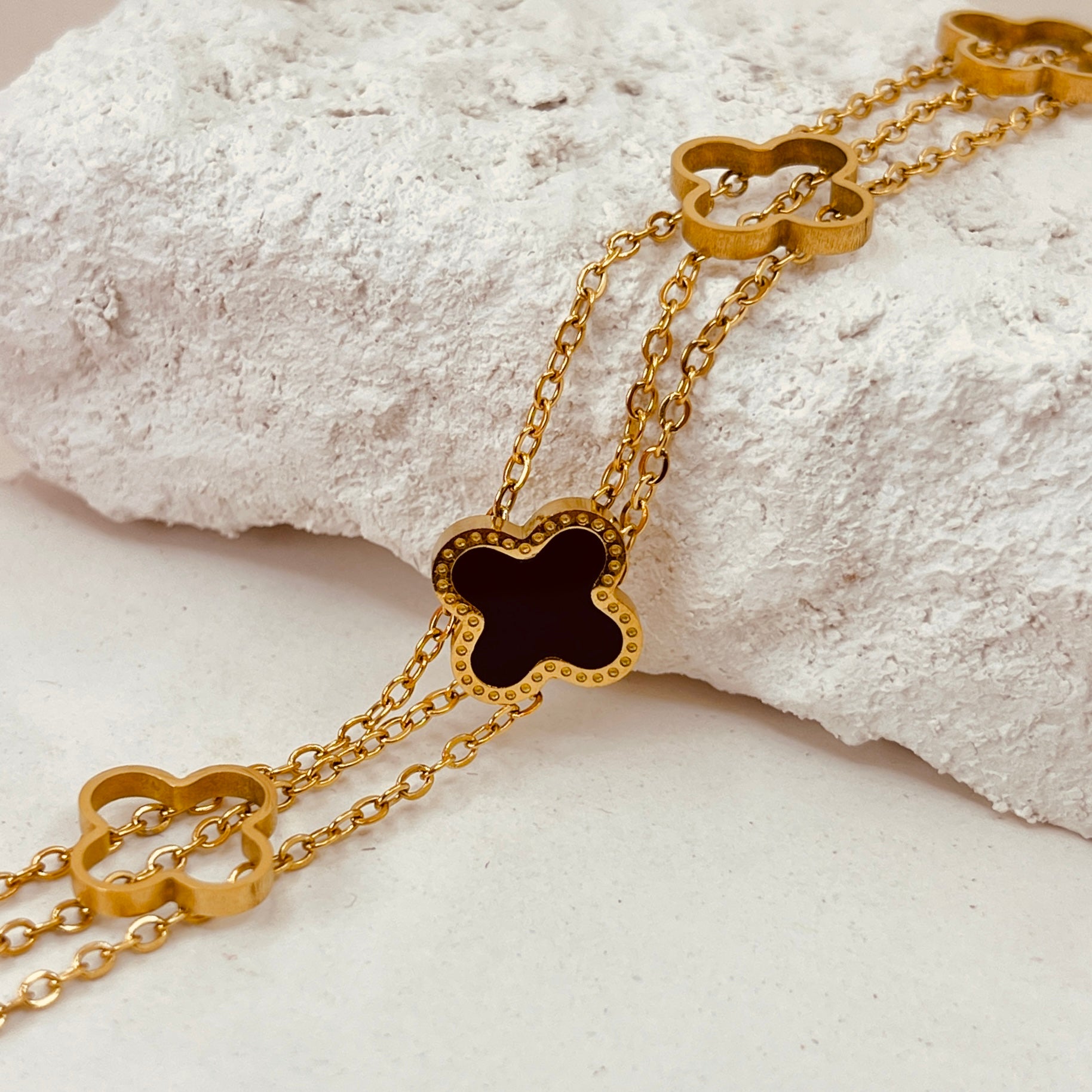Layer Clover Bracelet - 18K Plated