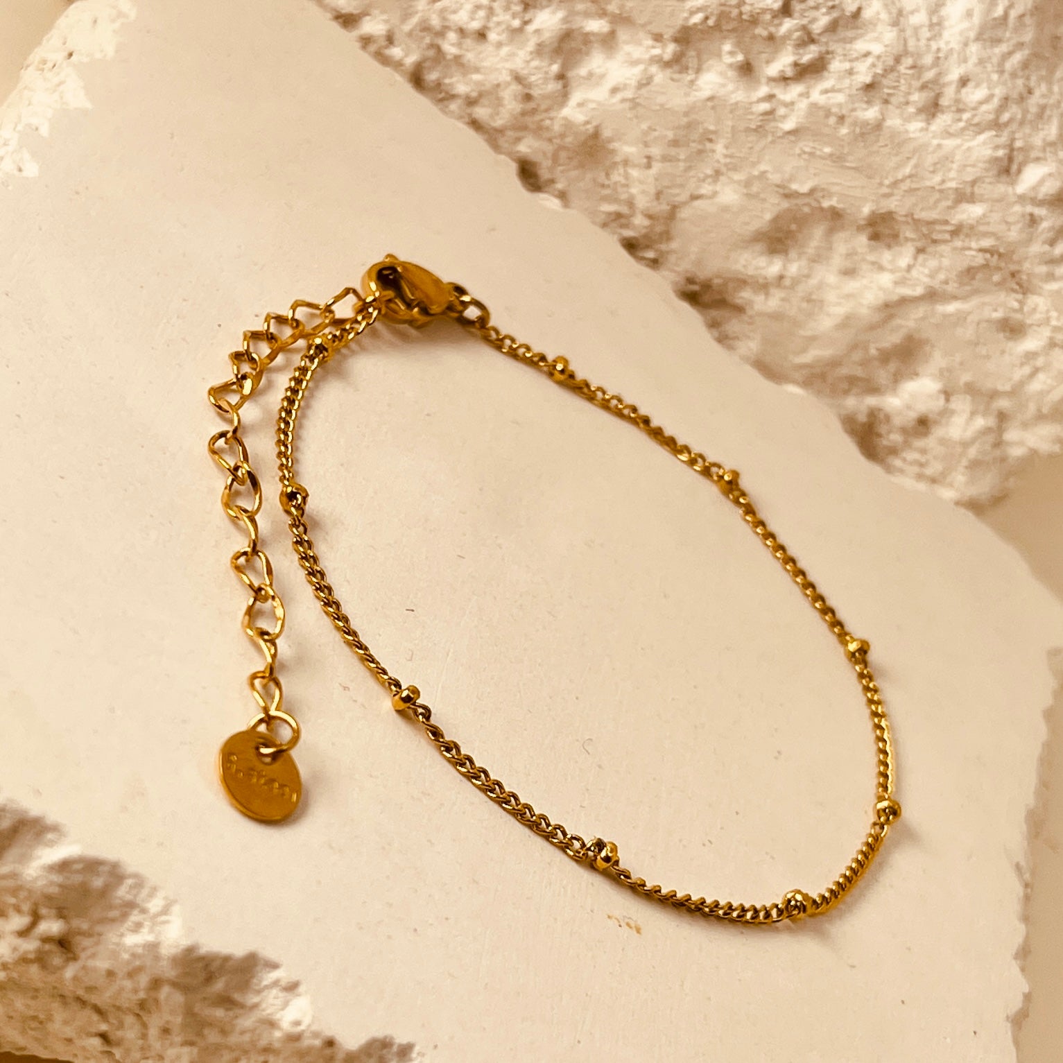 Dot Minimalistic Bracelet -  16K Gold Plated