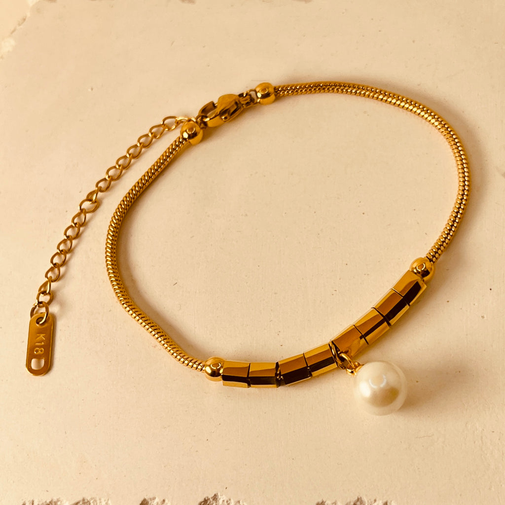 Pearl Chain Handmade Bracelet - 18K