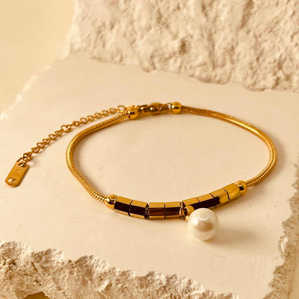 Pearl Chain Handmade Bracelet - 18K