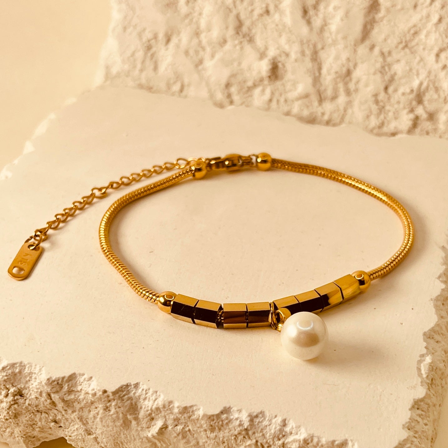 Pearl Chain Handmade Bracelet - 18K