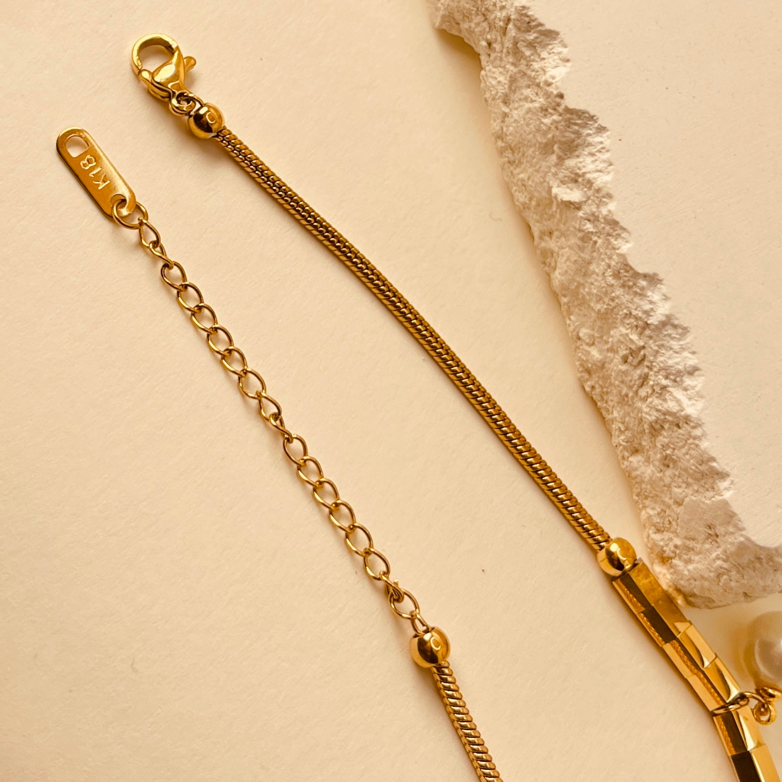 Pearl Chain Handmade Bracelet - 18K