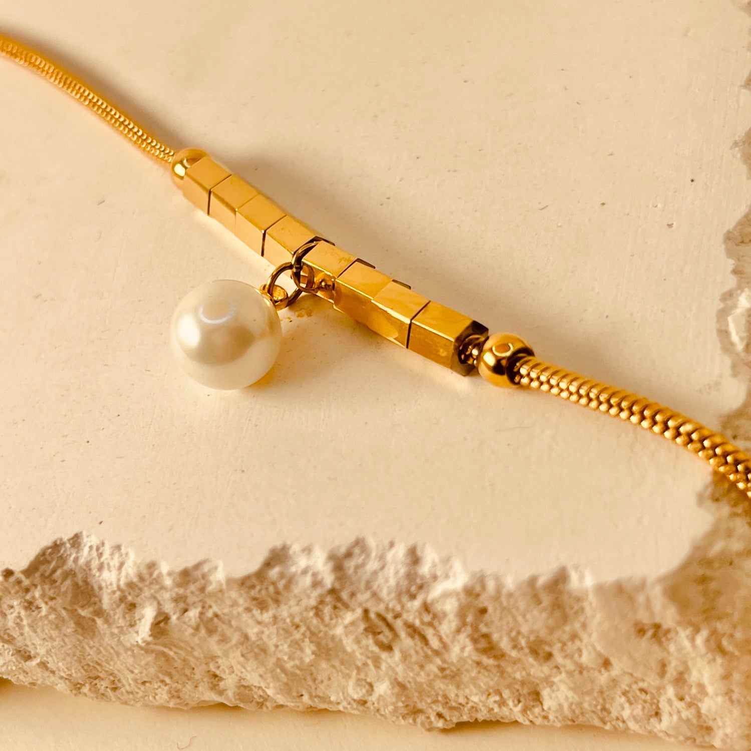 Pearl Chain Handmade Bracelet - 18K
