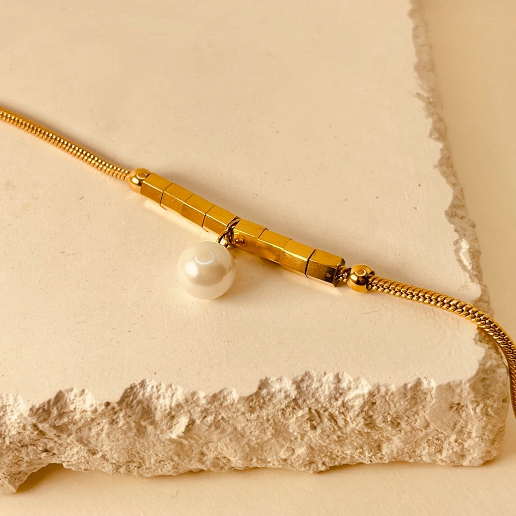 Pearl Chain Handmade Bracelet - 18K