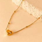 Round Bead Love Necklace - Italian 18K gold