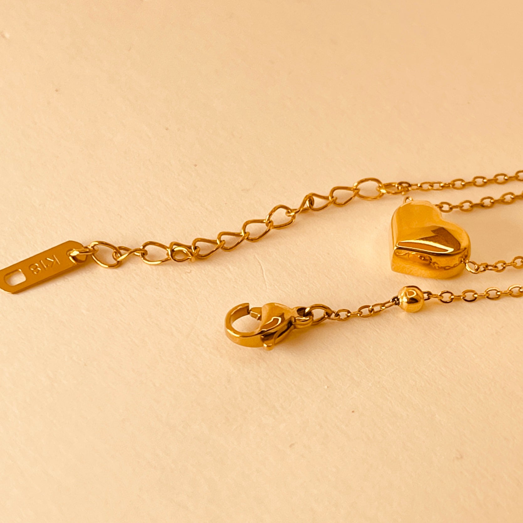 Round Bead Love Necklace - Italian 18K gold