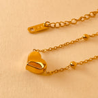 Round Bead Love Necklace - Italian 18K gold