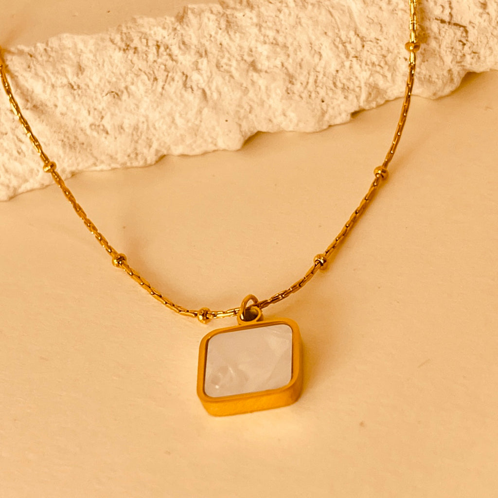 PVD Square Pendant - 18K
