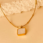 PVD Square Pendant - 18K