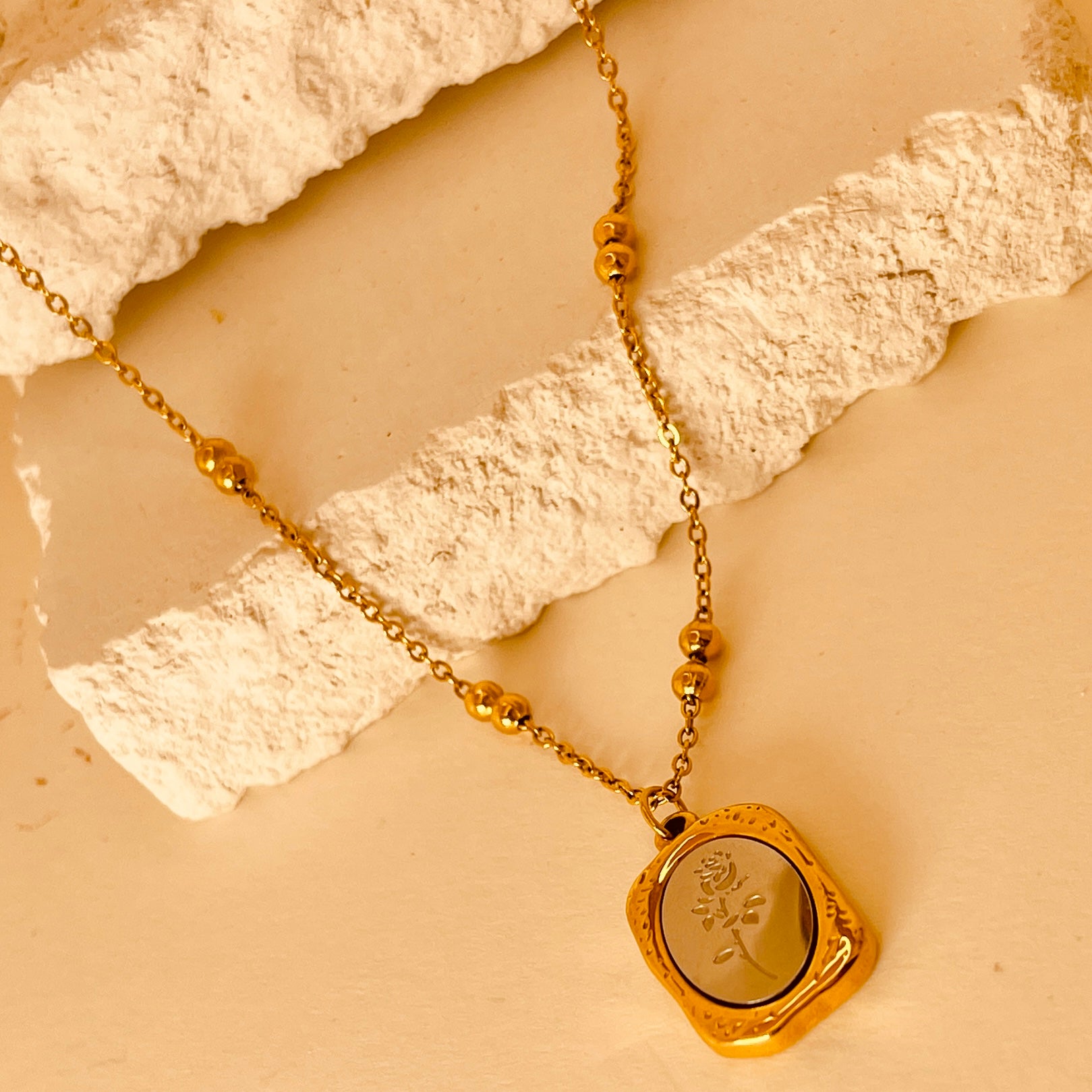 Silver Flower Necklace - 18K Plated
