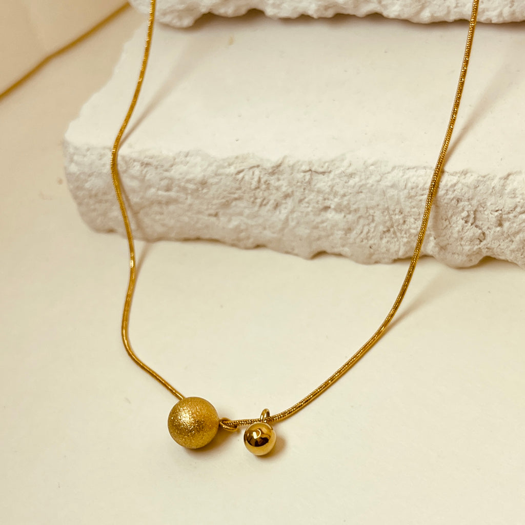 Dual boll Necklace - 18K