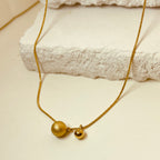 Dual boll Necklace - 18K