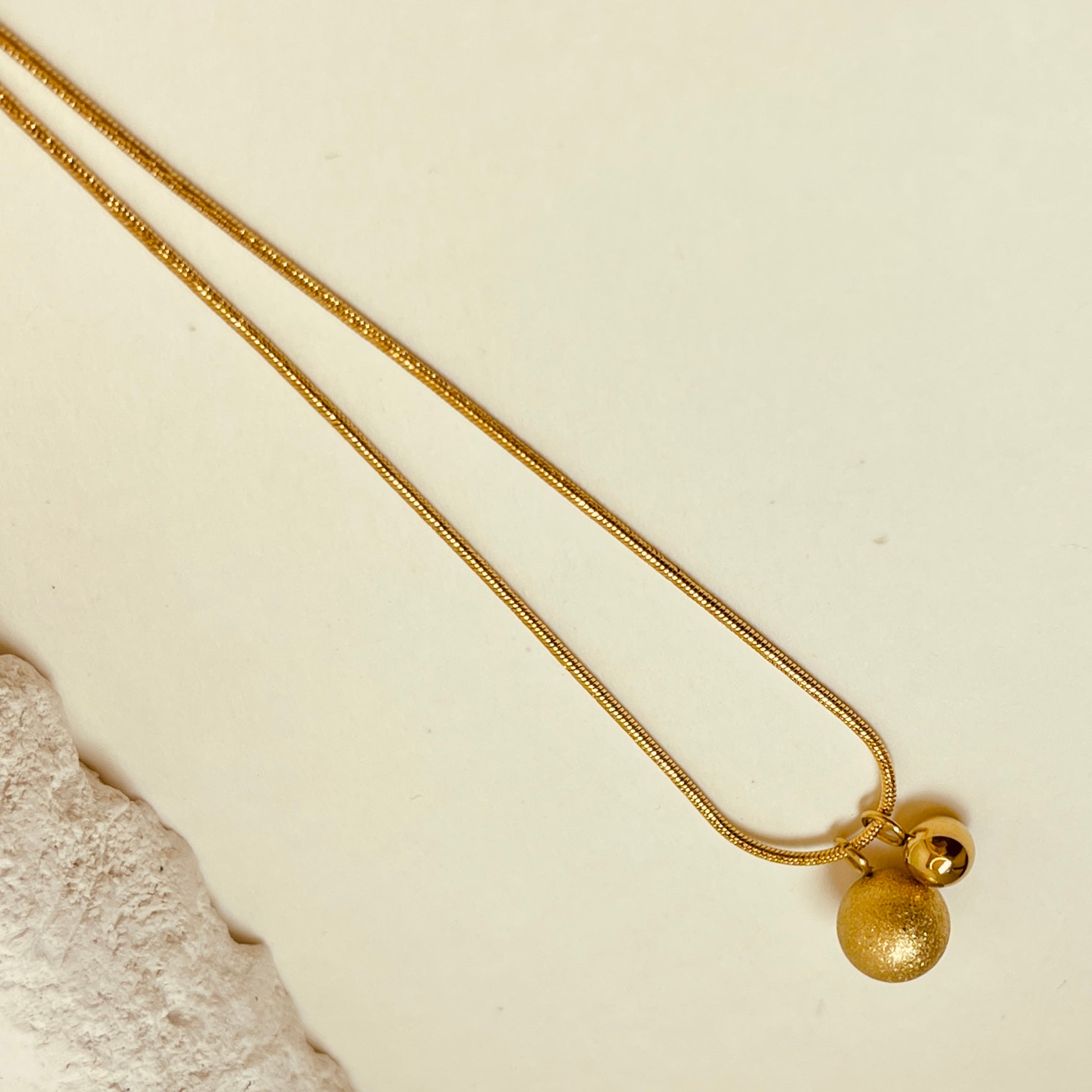 Dual boll Necklace - 18K