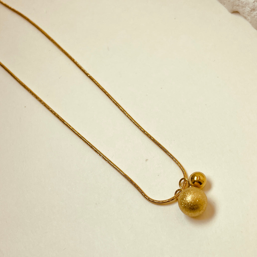 Dual boll Necklace - 18K