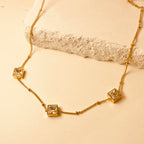 Square Zircon Mala Pendant