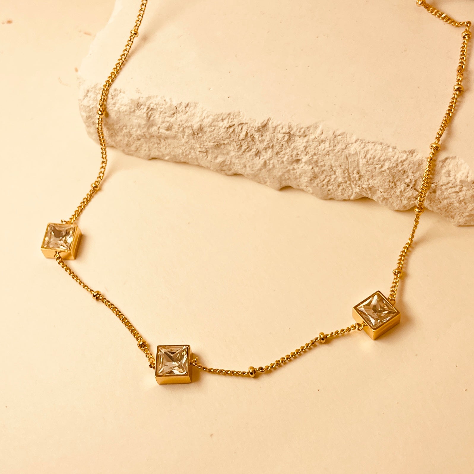 Square Zircon Mala Pendant