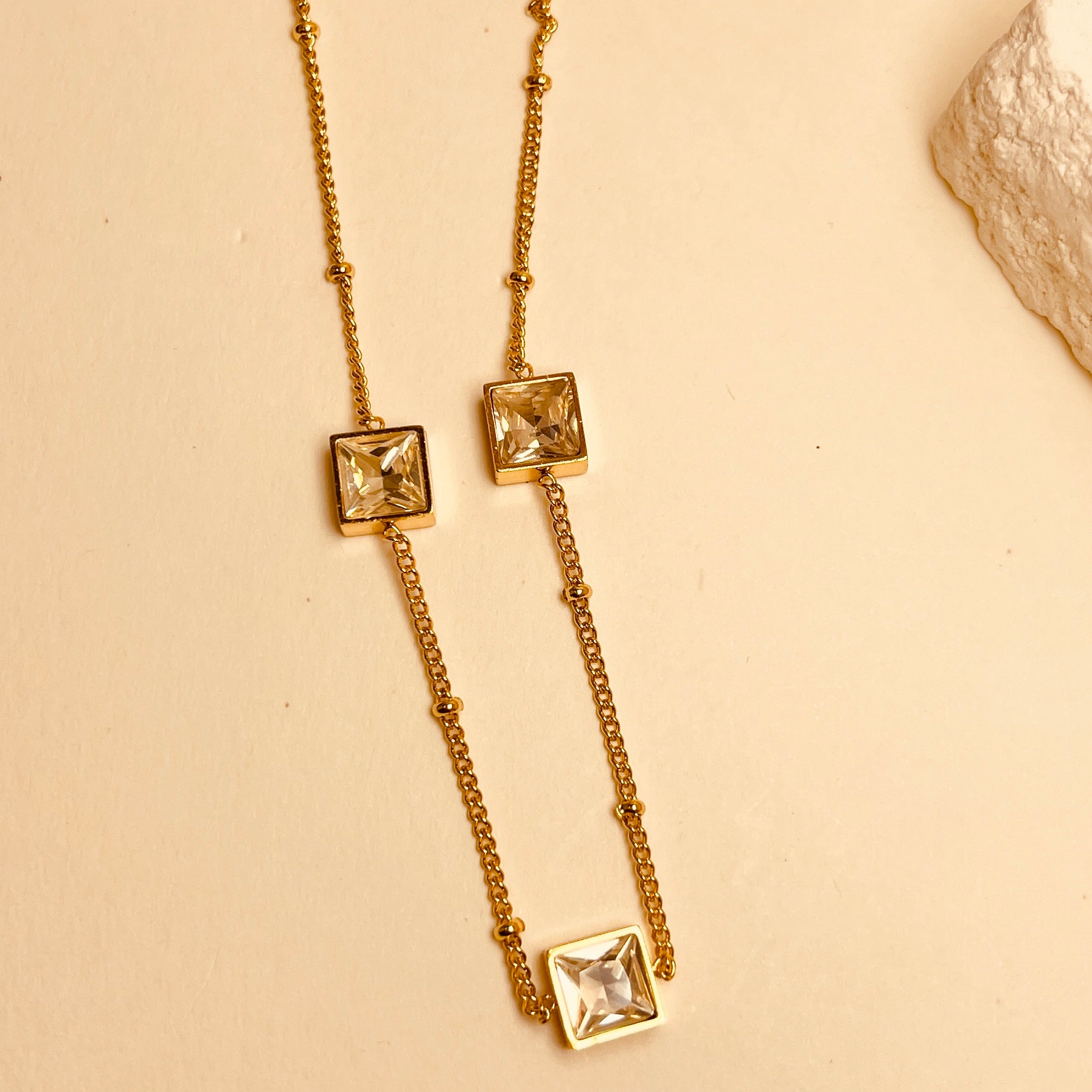 Square Zircon Mala Pendant
