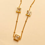 Square Zircon Mala Pendant